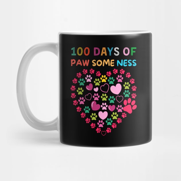 100 Days Of Pawsomeness Heart 100th Day Of School Lover Cat by Pikalaolamotor